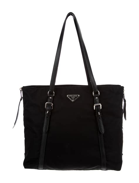 prada canvas-trimmed tessuto tote|prada large tote.